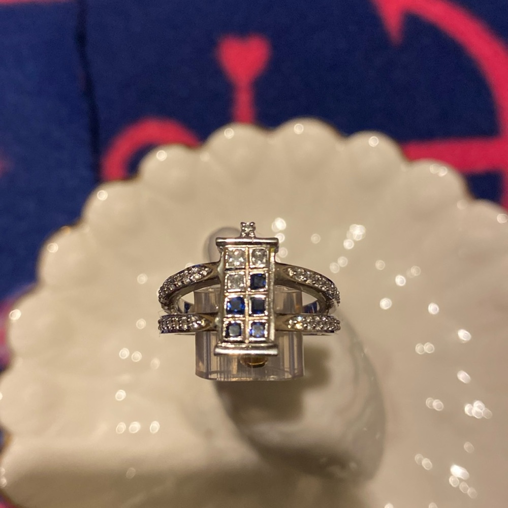 Sterling Silver 925 Tardis Ring Size 9 Mint Condition